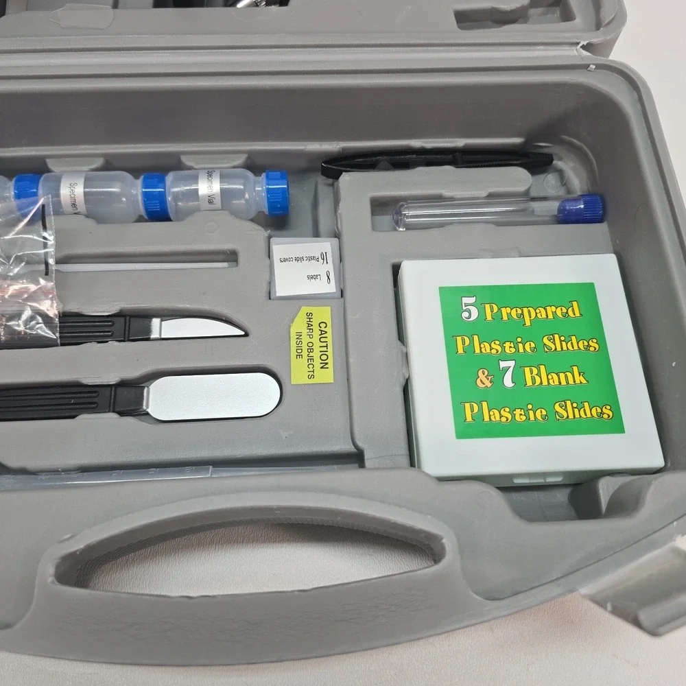 AMSCOPE 48pc Starter 120x-1200x Compound Microscope Science Kit for Kids